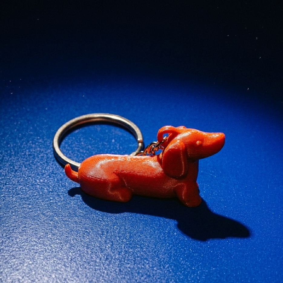 Llavero Benny Rojo de la marca CuatroCeroTres, accesorio con figura de Benny sobre fondo azul.