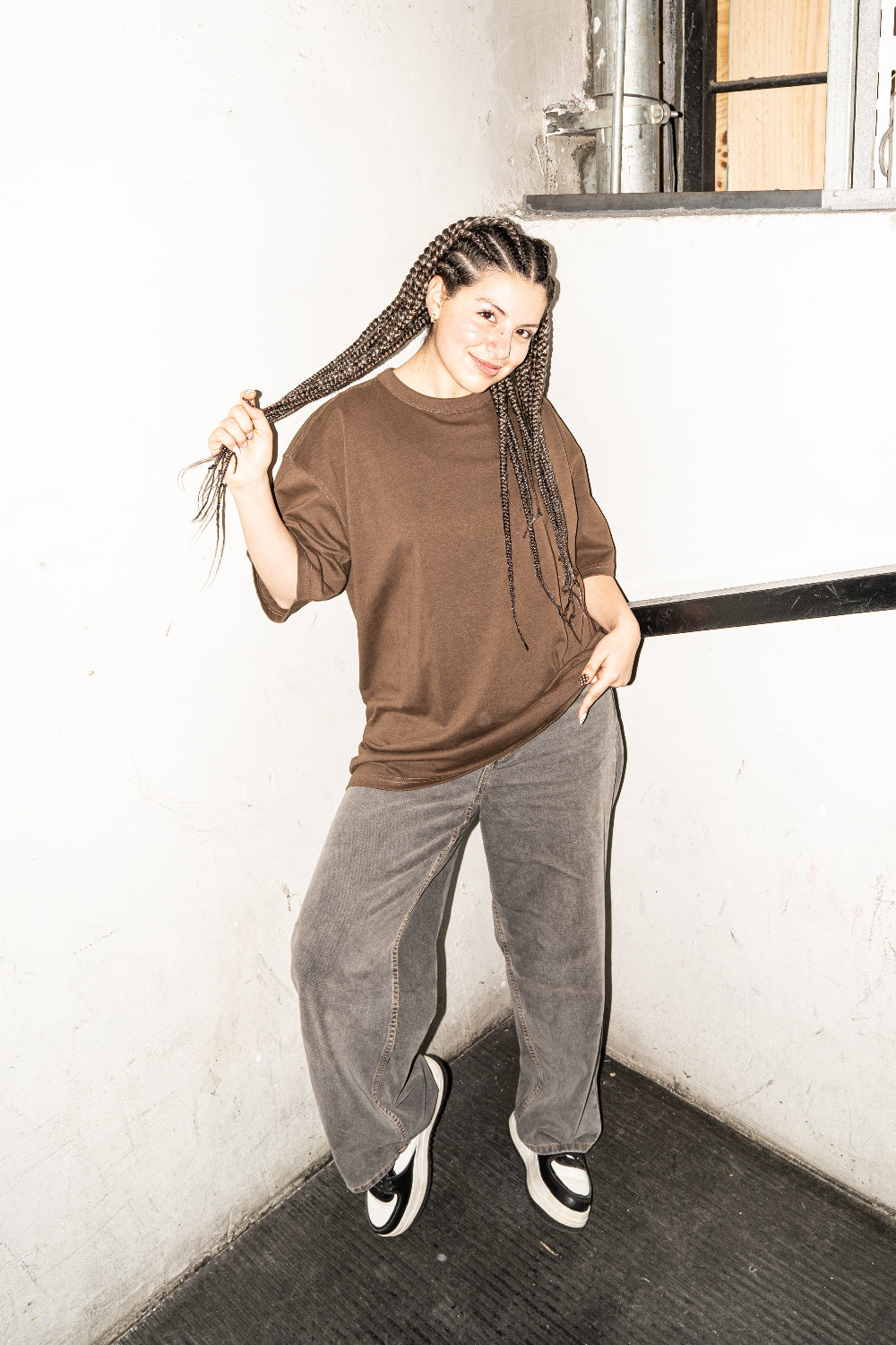 Polera Anti Fome Café + Rosado