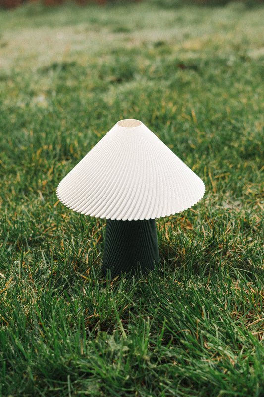 Lámpara Hongo Verde/Blanco